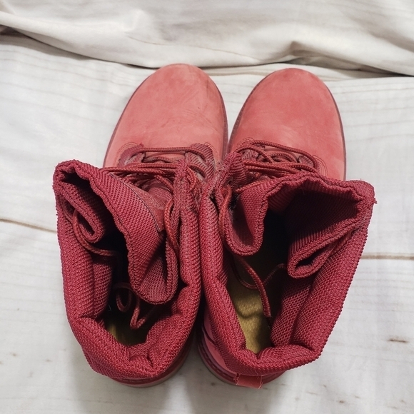 Timberland Red Leather Heritage Icon Roll Top Work Boots Youth Size 5.5 Womens 7 - Picture 5 of 11